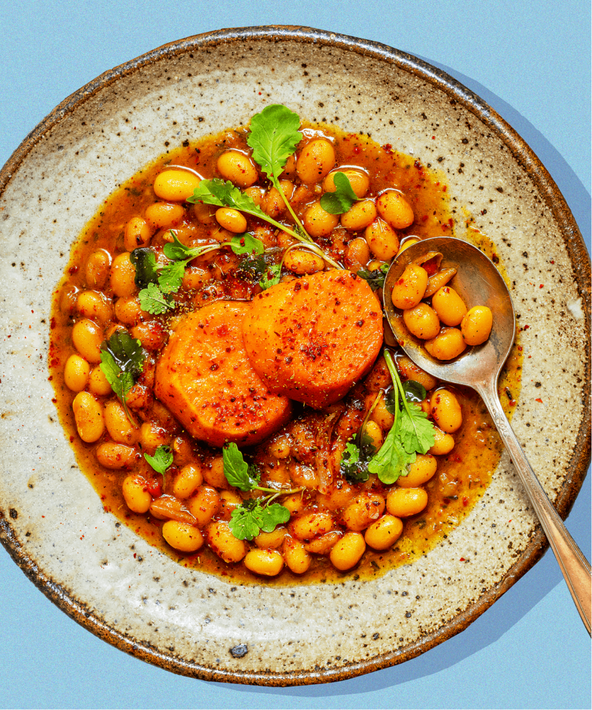 TurmericStewed Beans with Sweet Potato Exploring Vegan