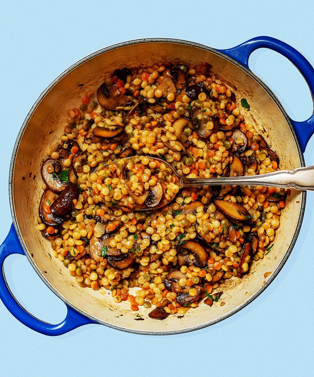 Pearl Couscous with Mushrooms