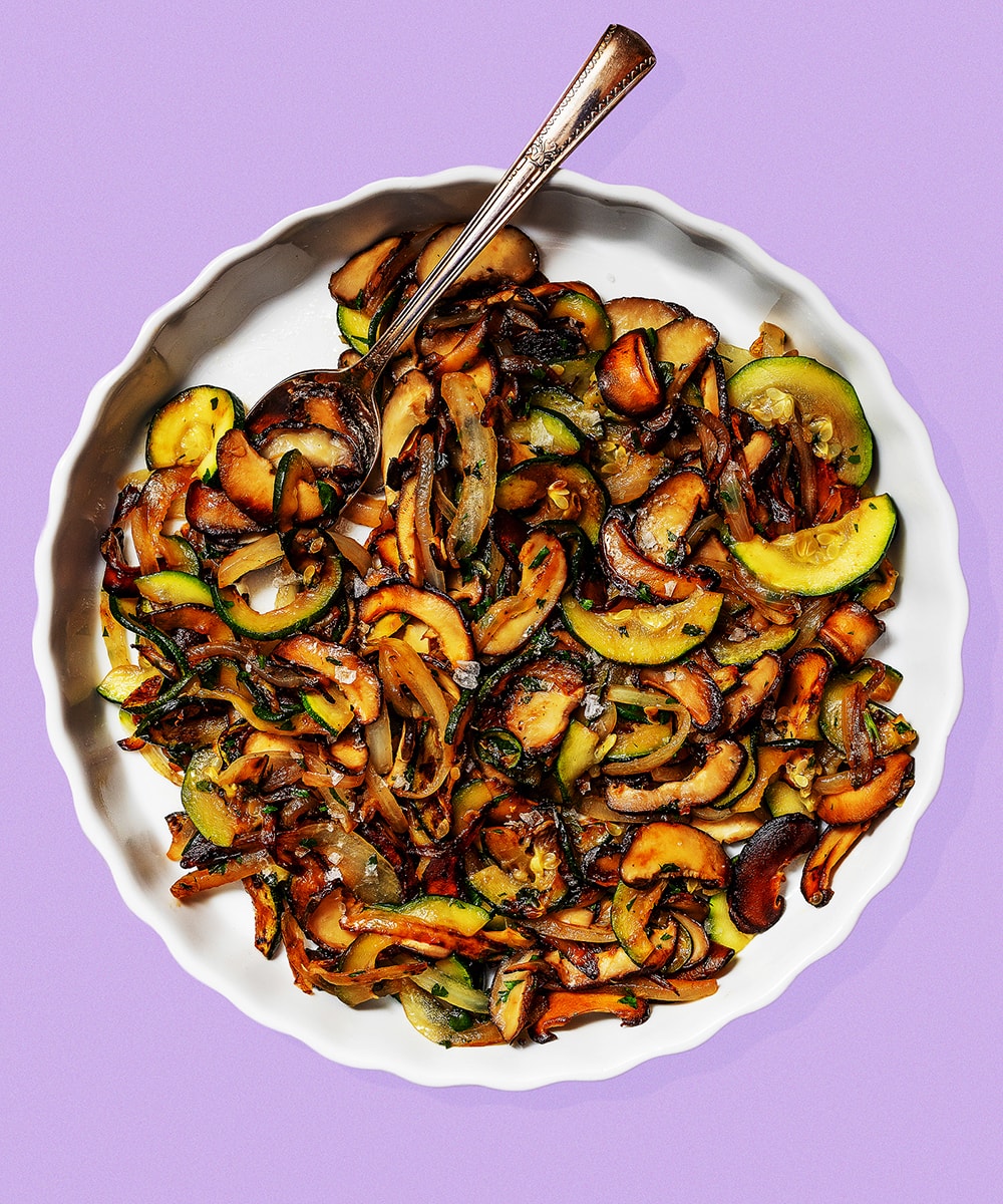 Skillet Zucchini And Mushrooms Exploring Vegan