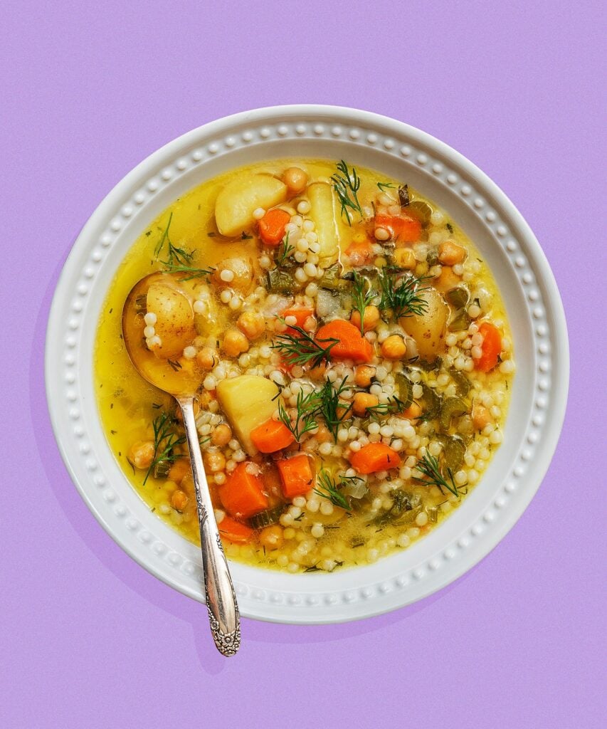 Chickpea and Couscous Soup Exploring Vegan