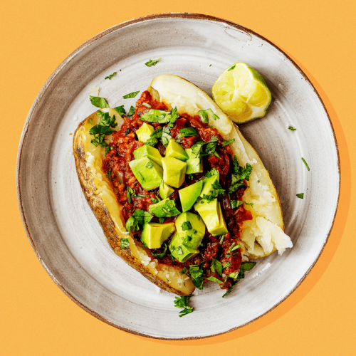 Vegan Chili Stuffed Baked Potato