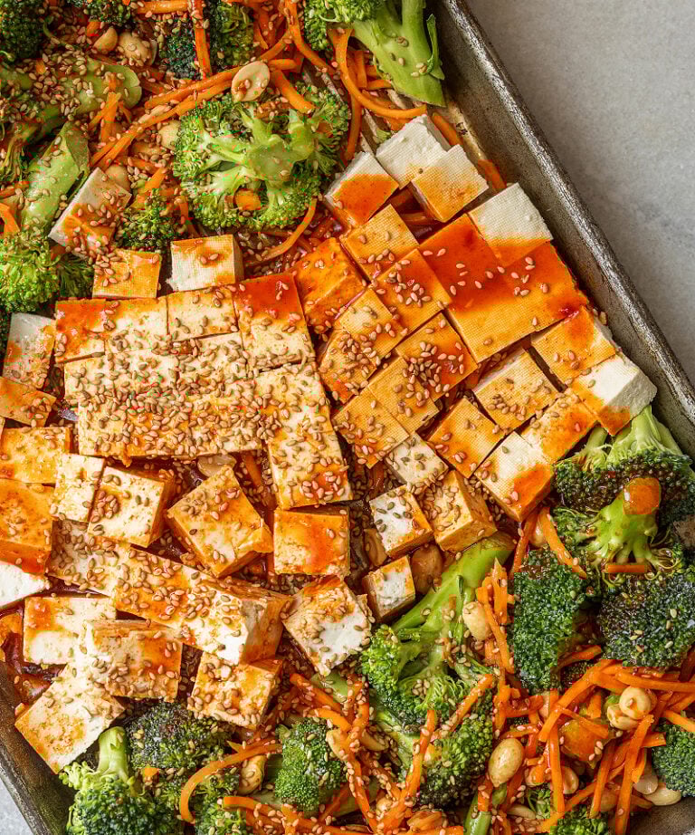 SheetPan Tofu with Gochujang Exploring Vegan