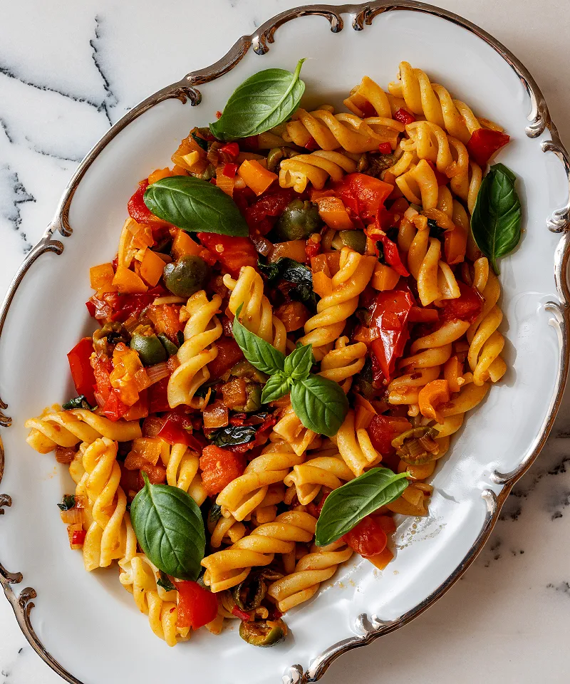 Vegan Tomato-Olive Pasta_Hero Image