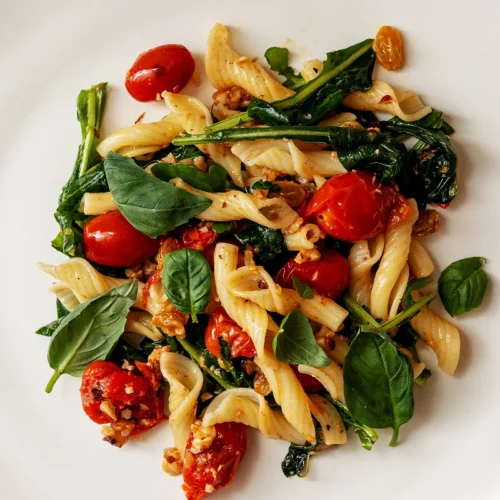Vegan arugula pasta salad recipe
