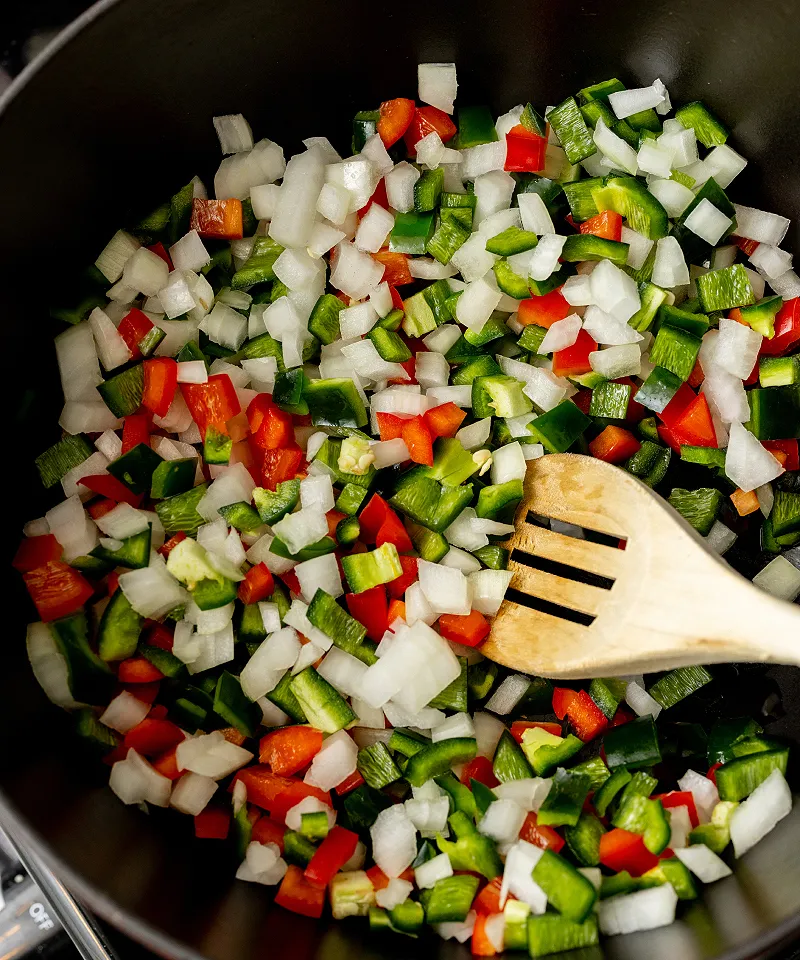 Vegetables for pumpkin corn chowder