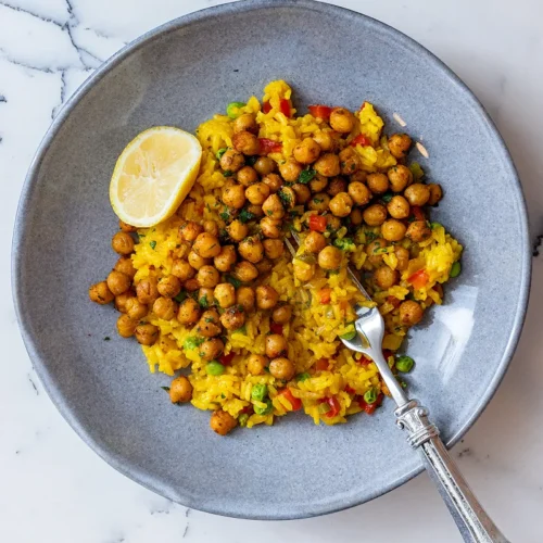 Turmeric Rice with Crispy Chickpeas_Hero Image
