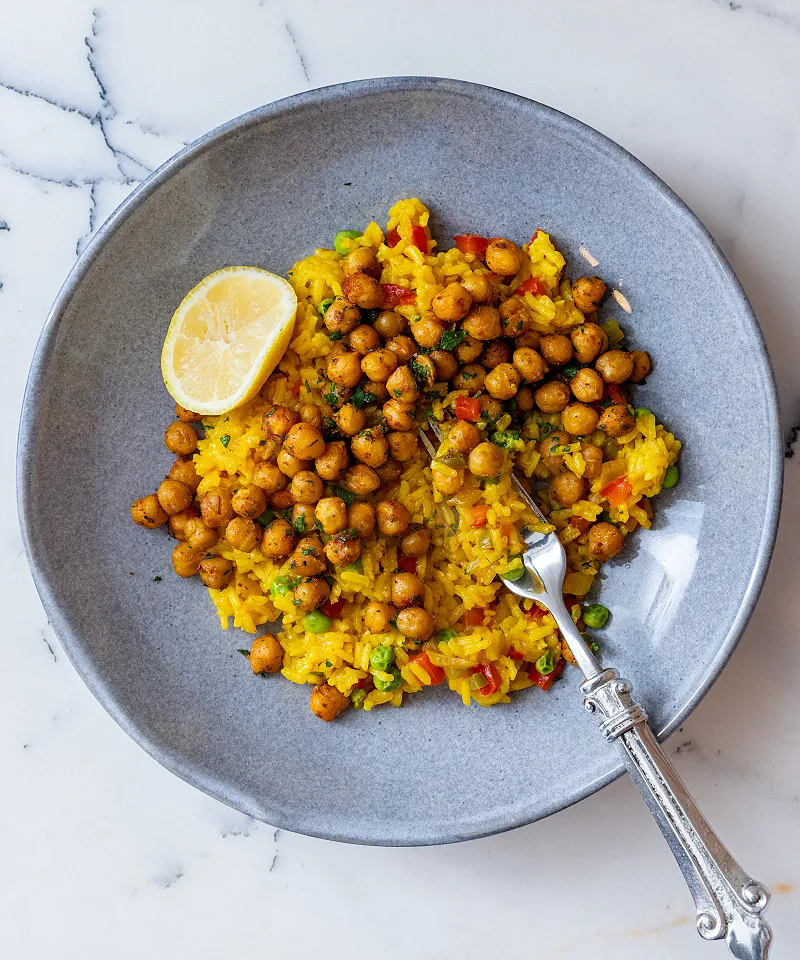 Turmeric Rice with Crispy Chickpeas_Hero Image