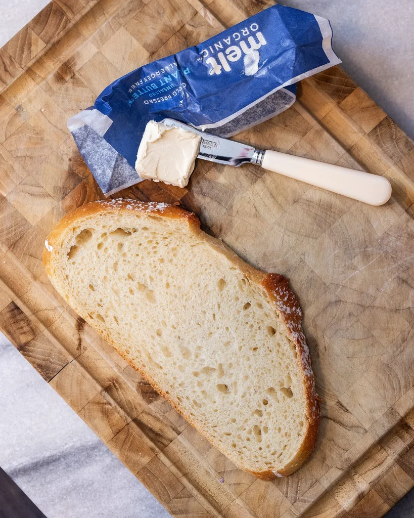 Toast bread with plant-based butter