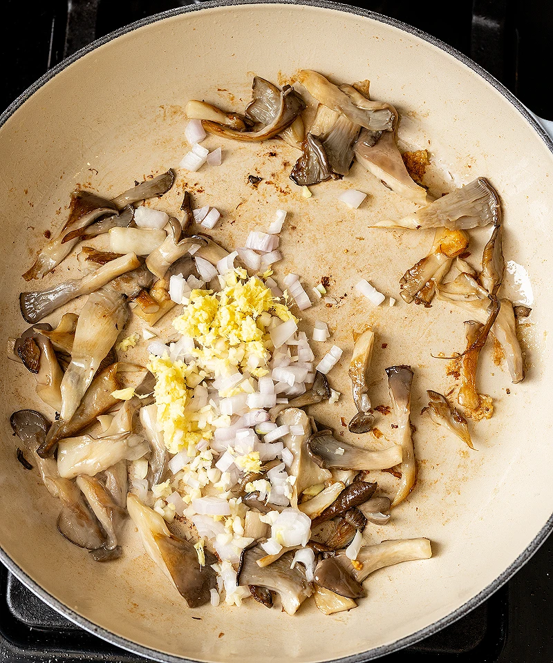 Add garlic shallot and ginger