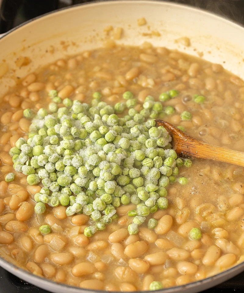 Add frozen peas