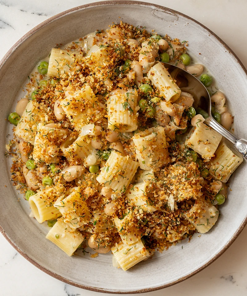 Vegan Lemon-Dill Beans and Pasta