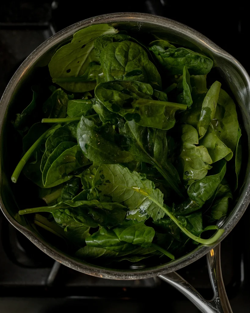 Add greens to rice
