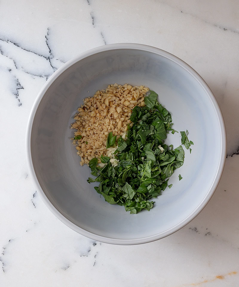 Basil and pine nuts