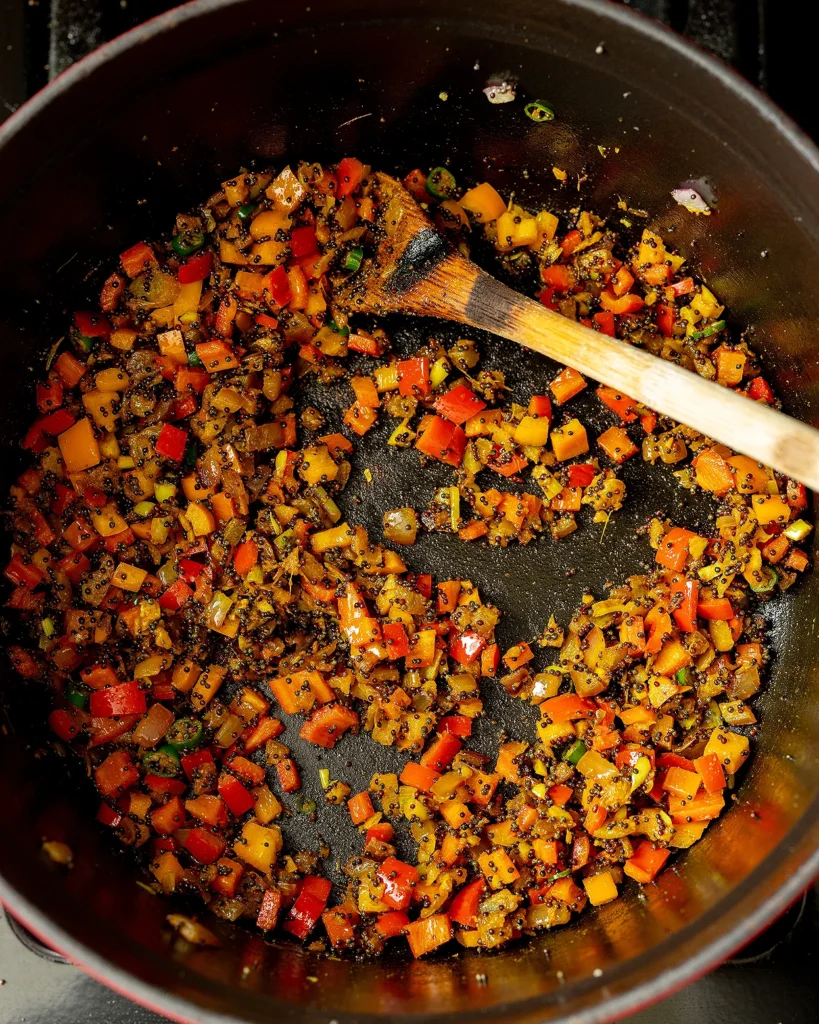 Saute peppers