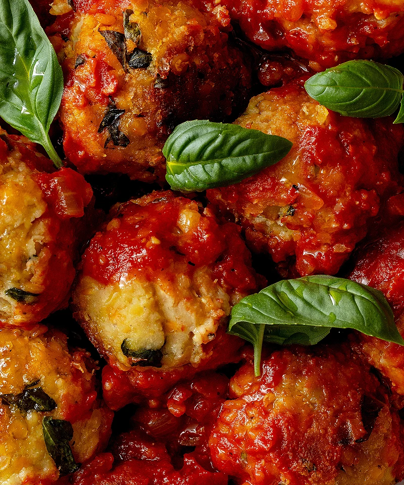 Vegan ricotta red lentil balls