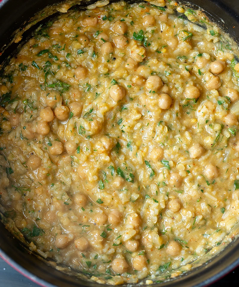 Chickpea red lentil stew